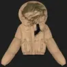 Krátká dámská zimní bunda MODA3360 tmavěbéžová