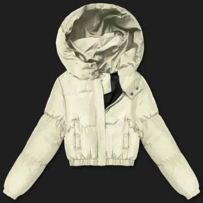 Krátká dámská zimní bunda MODA3360 ecru