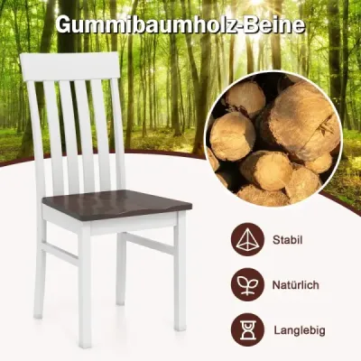 Sada 2 jídelních židlí bez područek s ergonomickým opěradlem a zapuštěným sedákem hnědé barvy
