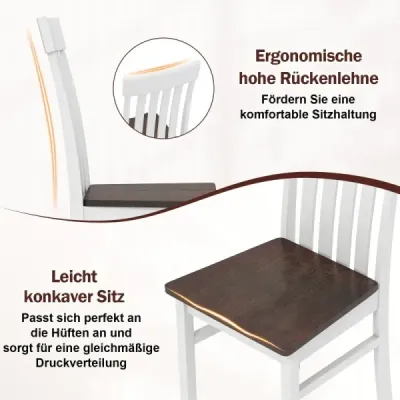 Sada 2 jídelních židlí bez područek s ergonomickým opěradlem a zapuštěným sedákem hnědé barvy