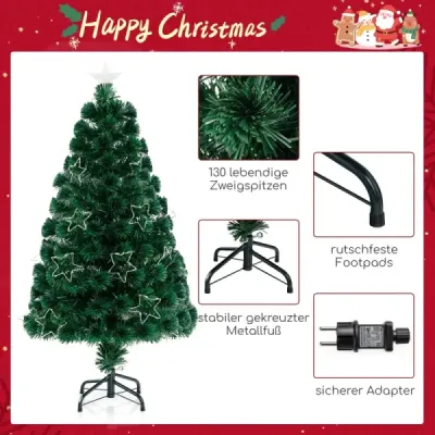 120cm umělý vánoční stromek ze sklolaminátu s osvětlením vánoční stromek