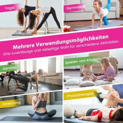 300 x 117 x 5 cm měkká podlahová rohož ze syntetické kůže se zapínáním na šplhání a úchyty pro přenášení Růžová+Zelená