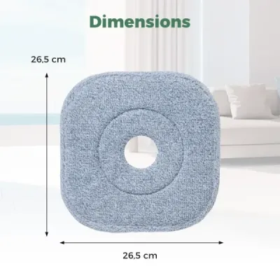 26,5 x 26,5 cm 6dílná sada náhradních hlavic mopu náhradní návlek z mikrovlákna odnímatelný mop šedý