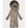 Dámská zimní bunda do poloviny stehen MODA8535 tmavěbéžová