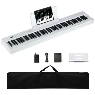 88 kláves Digitální piano Přenosná elektrická klávesnice plné velikosti Bílá
