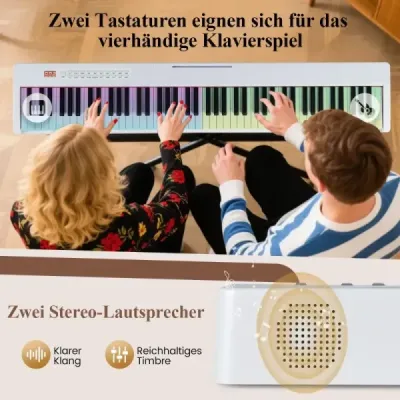 88 kláves Digitální piano Přenosná elektrická klávesnice plné velikosti Bílá