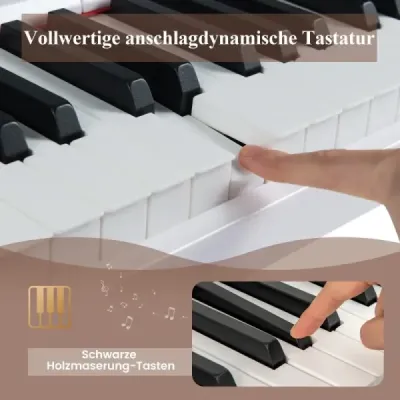 88 kláves Digitální piano Přenosná elektrická klávesnice plné velikosti Bílá