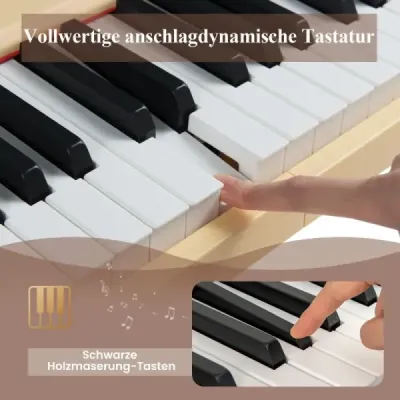 88 kláves digitální piano přenosné elektrické klávesy plné velikosti světle hnědé
