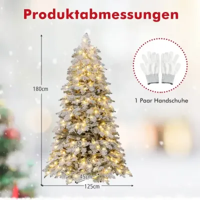 180 cm umělý vánoční stromek zasněžený vánoční stromek předem sestavený skládací vánoční stromek zelený