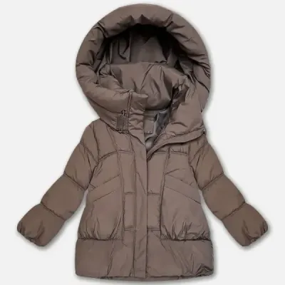 Dámská péřová bunda S'West oversize světle hnědá MODA8539
