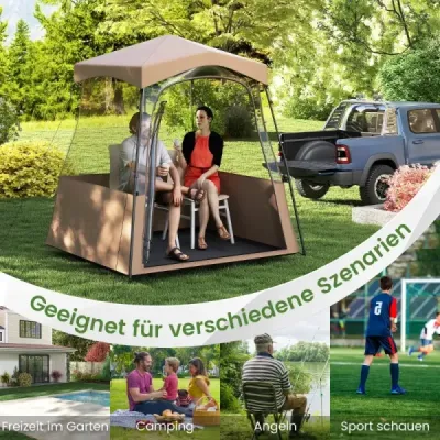Sportovní stan 180 x 180 x 193 cm Průhledný stan s volným výhledem, robustní konstrukcí a přepravní taškou
