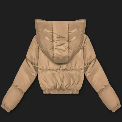 Krátká dámská zimní bunda MODA3360 tmavěbéžová