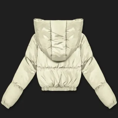 Krátká dámská zimní bunda MODA3360 ecru