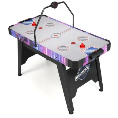 144 cm air hockey stůl Air hockey arkádový stůl s výkonným 12V motorem a digitálním LED displejem černý
