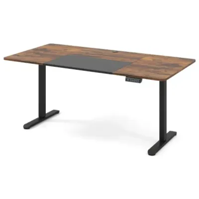 Elektrický stojící stůl 140 x 70 cm výškově nastavitelný stůl ergonomický stůl na sezení hnědý