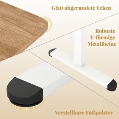 Elektrický stojící stůl 140 x 70 cm výškově nastavitelný stůl ergonomický sedací stůl příroda