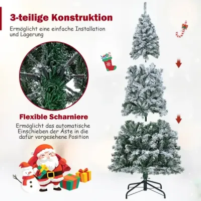 180 cm umělý vánoční stromek s 260 teplými bílými LED světly a sněhovou tužkou.