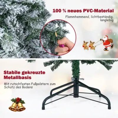 180 cm umělý vánoční stromek s 260 teplými bílými LED světly a sněhovou tužkou.