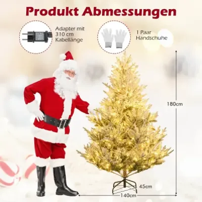 180 cm umělý vánoční stromeček se světly a sněhem jedle vánoční stromeček umělý stromeček