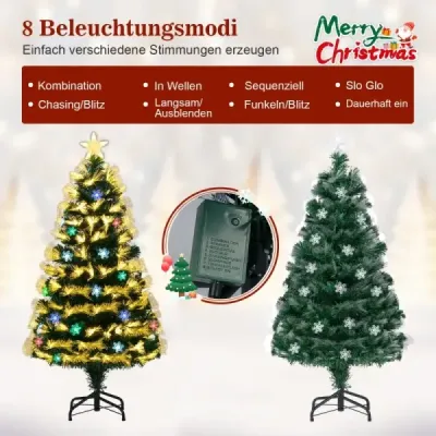 120 cm Umělý vánoční stromek s osvětlením a hvězdou Mini vánoční stromek Vánoční stromek