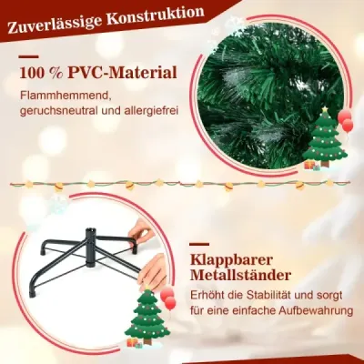 150 cm Umělý vánoční stromek s osvětlením a hvězdou Mini vánoční stromek Vánoční stromek