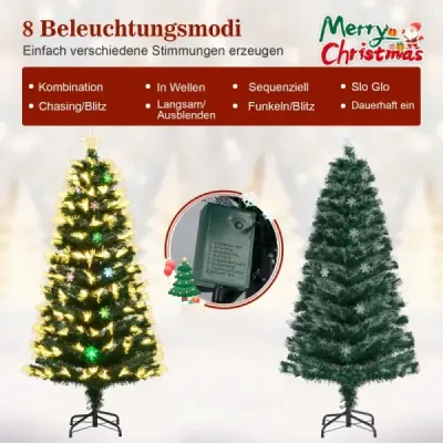 150 cm Umělý vánoční stromek s osvětlením a hvězdou Mini vánoční stromek Vánoční stromek