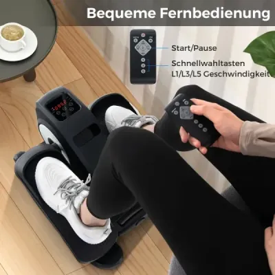 Eliptický trenažér pod stůl elektrický pedálový trenažér pro seniory tichý fitness stroj černý