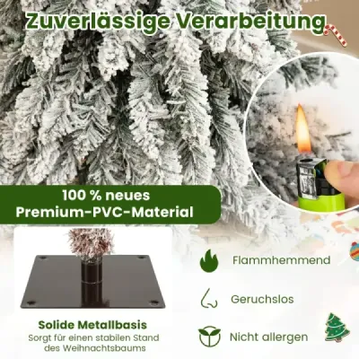 Sada 3 umělých vánočních stromků s osvětlením a sněhem Vánoční stromek 90 / 120 / 150 cm