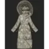 Dlouha dámská zimní prošivaná bunda MODA2221 béžová