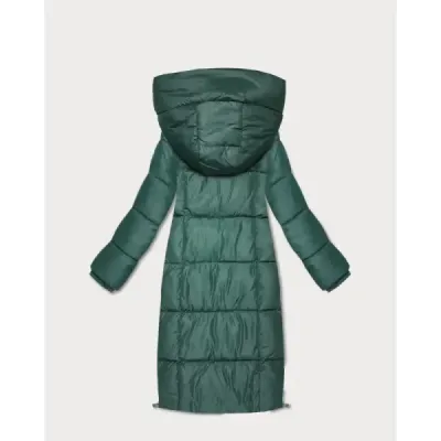 Dámská zimní bunda do poloviny stehen MODA8535 tmavězelená