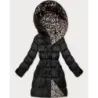 Oboustranná dámská zimní bunda plus size MODA6008BIG černá/panther