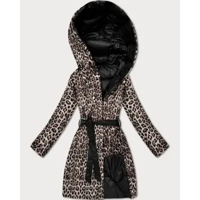 Oboustranná dámská zimní bunda plus size MODA6008BIG černá/panther