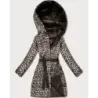 Oboustranná dámská zimní bunda plus size MODA6008BIG chocolate/panther