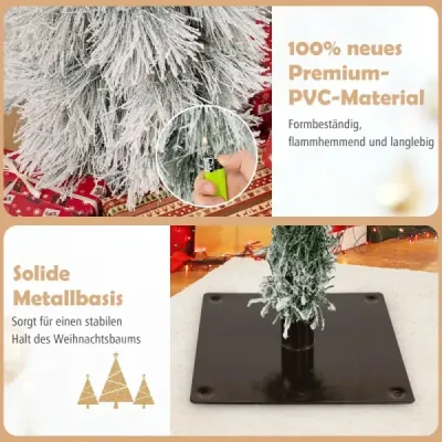 Sada 3 umělých vánočních stromků 90 cm 120 cm 150 cm s osvětlením zasněžené špičky větví zelené barvy
