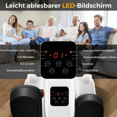 Eliptický trenažér pod stůl elektrický pedálový trenažér pro seniory tichý fitness stroj s monitorem na displeji