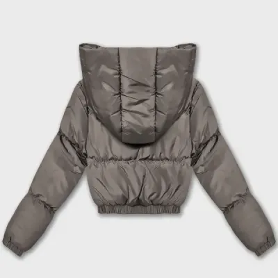 Šedobéžová krátká zimní bunda J Style (5M3260-105)