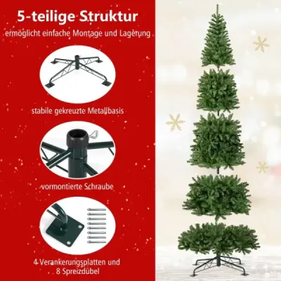 360 cm osvětlený umělý vánoční stromek jedle s 2536 PVC hroty větví zelený