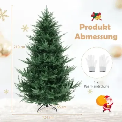 210 cm umělý vánoční stromek s 340 teplými bílými LED světly Vánoční stromek