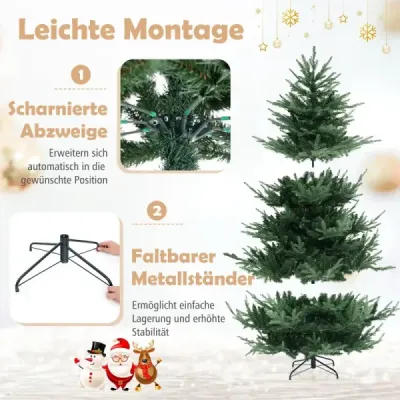 210 cm umělý vánoční stromek s 340 teplými bílými LED světly Vánoční stromek