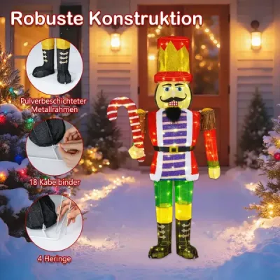 170 cm vánoční figurka louskáčka s cukrovou třtinou vánoční figurka vojáka