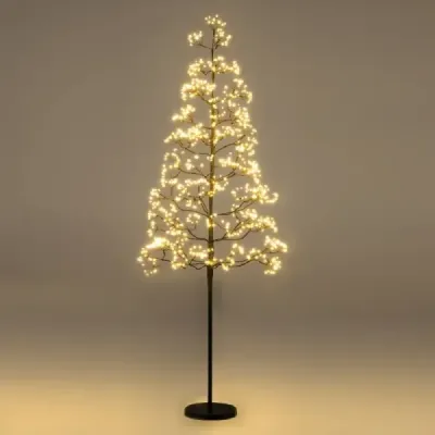 LED strom světel 150 cm osvětlený strom s 1000 teplými bílými světly LED strom vnitřní větve světel s cementovým stojanem