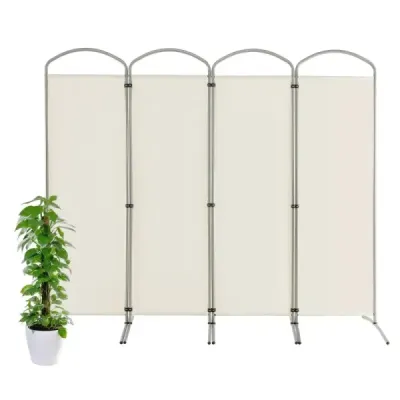 Skládací rozdělovač pokojů se 4 panely Dělící stěna pro domácnost 221 x 51 x 188 cm-bílá