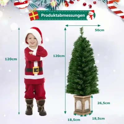 120 cm umělý vánoční stromek v květináči s osvětlením a časovačem Vánoční stromek v květináči
