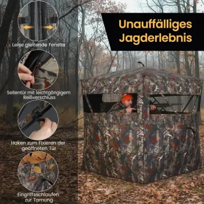 360 stupňový jednosměrný průhledný přízemní stan hunting hideaway vyskakovací maskovací stan pro 4 osoby s přenosnou taškou