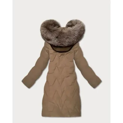 Dámská zimní bunda s kapucí MODAM9201 karamel