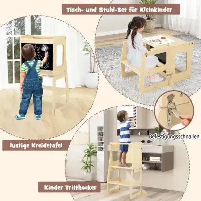 Šplhací trojúhelník 7 v 1 se skluzavkou Šplhací rám pro děti od 3 let Stupátko Křídová tabule Příroda