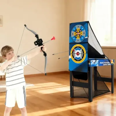 Sada kombinovaných stolů 10 v 1 Sada stolů pro více her s kulečníkem hokej stolní tenis basketbal fotbal střelba pinball šipky