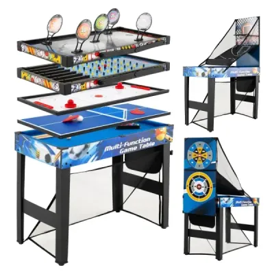 Sada kombinovaných stolů 10 v 1 Sada stolů pro více her s kulečníkem hokej stolní tenis basketbal fotbal střelba pinball šipky