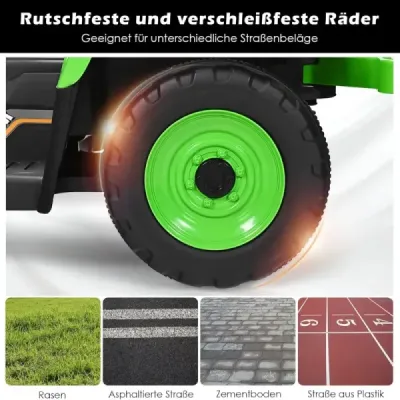 12 V dětský traktor s přívěsem Elektrické autíčko na baterie žluté