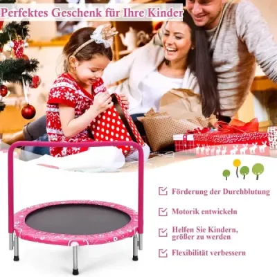 92 cm dětská trampolína mini trampolína s rukojetí skládací trampolína růžová + černá
